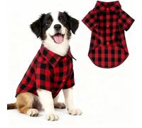 Costume Noel Chien Chemise Noel Chien Deguisement Chiens Noels Tenue Noels Chiens Vetement Noël Chiot Pyjama Noël Carreaux pour Chiot Manteau Costume pour Petit Moyen et Grand Chiots XS