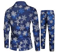 Costume Noel Homme 2 Pièces - Blazer et Pantalon Mode Slim Fit - Bouton Deux-pièces Veste pour Affaires Décontraction Mariage