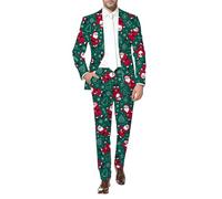 Costume Noël Homme Ensemble Blazer Et Pantalon Réveillon De Père Élégant Doré Soirée Gala Veste Stretch Confort Cintrée Moderne Tenue Cérémonie Joyeuses Fêtes Entretien Facile Durable Survêtement Pour