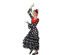 Costume Noir Flamenco Pour Les Filles (Taille 7-9a) Multicolore