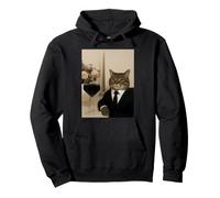 Costume Noir Romantique Chat Rendez-Vous Gentleman Fantaisie dîner Meme Sweat à Capuche