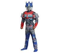 Costume Optimus Prime Muscle Transformers Rise of the Beasts Officiel pour enfant, rembourré et masque, taille (10-12)