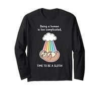 Costume Paresseux Mignon sous l'arc-en-Ciel Être Humain est compliqué Manche Longue