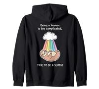Costume Paresseux Mignon sous l'arc-en-Ciel Être Humain est compliqué Sweat à Capuche
