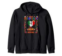 Costume Patrimoine Mexicain pour Femme et Drapeau Mexicain Sweat à Capuche
