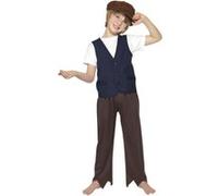Smiffy's Déguisement Pauvre paysan victorien – gilet et chapeau, marron – Taille 7/9 ans