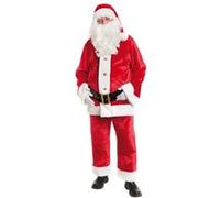 Costume Père Noël Américain Peluche Luxe - Rouge - Taille Unique G
