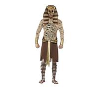 Smiffys Costume Pharaon zombie, Doré, avec tunique, manchettes et tiare Halloween