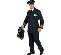 Costume pilote - costume de pilote chef - S à 3 XL - 3-pièces veste pantalon chapeau carnaval S - 48/50
