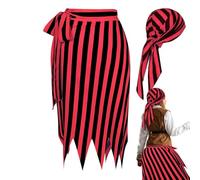 Costume Pirate Avec Bandeau, Robe De Capitaine À Rayures Respirante Pour