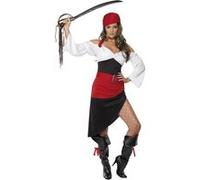 Smiffys Costume jeune pirate coquine avec jupe, haut, ceinture et foulard Halloween, Carnaval