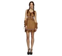Costume Pocahontas Femme Rouge Indienne Squaw Western Déguisement UK 8-18