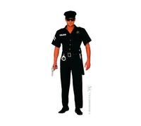 Widmann Déguisement de policier M-50/52 Combinaison, chapeau, ceinture Adulte Noir