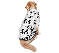 Costume pour Chien à imprimé Dalmatien, vêtement d'hiver Mignon à Pois pour Halloween, Jeu de rôle avec Poche, Sweat à Capuche d'hiver pour Animal Domestique, Taille L