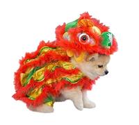 Costume pour chien du Nouvel An, tenue de vacances festive, 32 x 27 cm, costume chinois Lio N Dance pour chien, vêtements chauds d'hiver, parfait pour les photos, les fêtes, les défilés, les photos