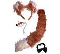 Costume pour femme de renard de serre-tête, la queue, nez et queue de pie)