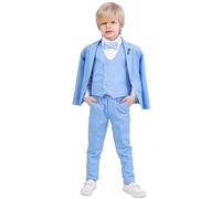 Costume pour garçons | Ensemble de 5 pièces : chemise, pantalon, gilet, veste et nœud papillon | Vêtements de fête et formels pour garçons âgés de 1 à 13 ans, bleu, 5-6 ans