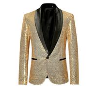 Costume pour homme - Blazer slim fit - Tenue d'affaires - Veste de costume pour homme moderne - Veste de mariage - Veste pour homme - Tailles S à XXL, Or 57, XL