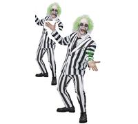 Costume Pour Hommes Beetlejuice Licencié D'Halloween Tenue De Fête Pour Adultes