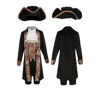 Costume Prince Versailles Enfant 2-10 Ans (5 Pièces) - Veste Velours Broderies Dorées avec Accessoires - pour Spectacle, Fête Royale ou Cérémonie