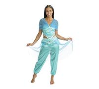 P'TIT CLOWN - 66503 - Déguisement Femme Princesse Orientale - Costume pour Adulte - Parfait pour Carnaval, Fêtes Costumées et Évènements à Thème - Polyester - Bleu - Taille L/XL