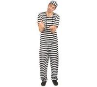 Costume rayures prisonnier deguisement rayé Taille unique Blanc G