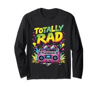 Costume rétro années 80 Totally Rad Boombox Fun Throwback Party Manche Longue