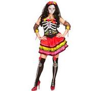 Costume - Robe Courte et Accessoires - Dia De Los Muertos - S WIDMANN G