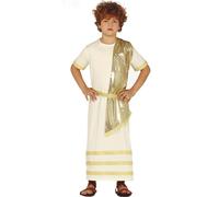 Costume romain distingué pour garçon, blanc et or