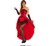 Costume rouge burlesque y Can Can Girl pour femme taille S-L, taille:M