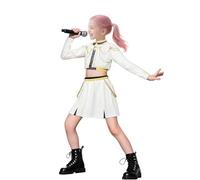 Costume Rumi de chasseurs de démons 5 pièces pour filles, costume de chasseur d'anime pour cosplay, Halloween, carnaval, enfants de 5 à 12 ans (E-110 cm/4 à 5 ans)