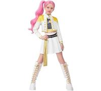 Costume Rumi de chasseurs de démons 5 pièces pour filles, costume de chasseur d'anime pour cosplay, Halloween, carnaval, enfants de 5 à 12 ans (F-100 cm/3 à 4 ans)