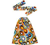 Costume set bandeau et manchettes - déguisement hippie années 70 - différents motifs bubbels - multicolore