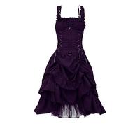 Costume Sorciere Adulte Malefique Sorciere Adulte Halloween Sorcier Citrouille Costumes Dame Robe Femme Halloween Robe de Soiree Femme Longue Taille Dentelle Déguisement Zombie 3XL