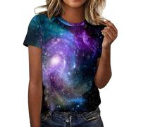 Costume spatial pour femme, impression galaxie 3D, t-shirts graphiques univers, espace, carnaval, t-shirt à manches courtes, col rond, haut d'été, costume de carnaval