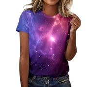 Costume spatial pour femme, imprimé galaxie 3D, t-shirts graphiques univers, spatial, carnaval, t-shirt à manches courtes, col rond, haut d'été, costume de carnaval