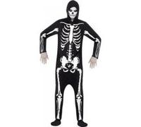 Smiffy's – Costume de squelette – Combinaison à capuche noire – Halloween
