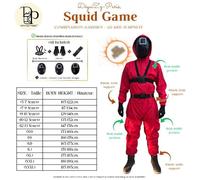 Costume Squid Game complet, Ensemble Jeu De Calmar, Cosplay, Outfit, Joueur squid game, Garde XXXL