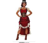 Costume Steampunk pour femme Saloon-Dame Robe Steampunk rouge-brun-blanc