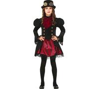 Costume Steampunk pour fille Costume de carnaval noir-rouge