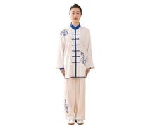Costume Tai Chi for Femmes, Uniforme d'arts Martiaux Kung Fu Wushu Doux, Veste de Performance, Pantalon, vêtements d'exercice pour Tai Chi, Arts Martiaux(Color 1 2PC,XL)