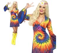 Costume Tie-Dye Hippy Rétro Femme Nouvelle