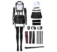Costume Tifa Lockhart pour femme - Tenue complète pour Halloween - FF7 - Noir, noir, Medium