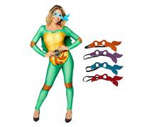 amscan Déguisement Tortue Ninja avec 4 masques femme - Vert - XXL