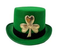 Costume Top Hat | Couvre-chef imprimé de en or, Chapeaux cylindriques de la Saint-Patrick - Pour les magiciens, les adultes, les personnes âgées - Performances sur scène et jeux de rôle