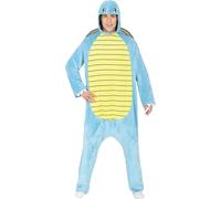 Costume Tortue Hommes Animal Jumpsuit Capuche Ninja Jeu Carnaval Capuche Steiner Jaune Carapace Ventrale Plaine, Taille : 48 - 50 (M) Couleur : Bleu
