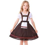 Costume Traditionnel Allemand Fille Dirndl - Jupe pour Oktoberfest - Déguisement Fête Bière, Carnaval, Spectacle Culturel - Enfant 5-9 Ans Halloween Performance pour Théâtre