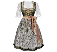 Costume traditionnel Dirndl pour femme - 3 pièces - Ensemble complet Dirndl - Chemisier Dirndl - Robe traditionnelle bavaroise - Vêtement midi pour fête de la bière