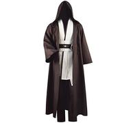Costume tunique pour adulte, costume de Jedi Skywalker pour Halloween, costumade - Ensemble complet - Trois versions (taille L, blanc)