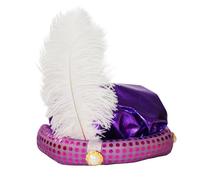 Costume turban - Avec plume et perle - Magnifique Sultan Turban pour homme - Design à paillettes pour homme - Chapeau de costume d' avec plume et perle - Magnifique turban Sultan